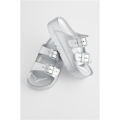 Double Buckle Chunky Sandals