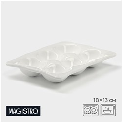 Подставка для яиц фарфорвая Magistro «Бланш», 18×13 см, цвет белый