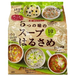 Суп Харусаме 5 вкусов Daisho (10 порций, зеленая пачка), Япония, 159,4 г Акция