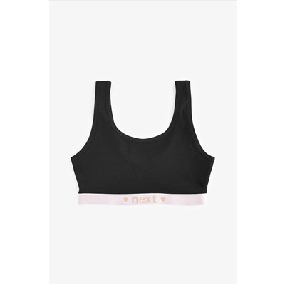 Black Sparkle Elastic Scoop Crop Top 3 Pack (5-16yrs)