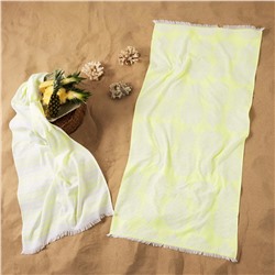 Двустороннее пляжное полотенце Karaca Home Pineapple Yellow из 100% хлопка 70x150