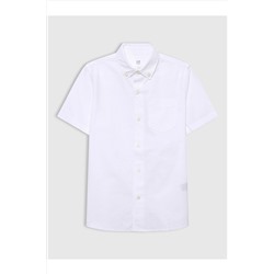Белая форменная оксфордская рубашка для мальчика 624692