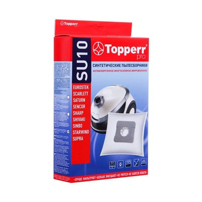 Пылесборник Topperr синтетический для пылесоса EUROSTEK, 4 шт +1 ф  SU10