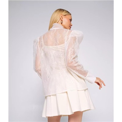 Комплект блуза + топ, #БШ2557, кремовый