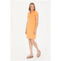 Женское оранжевое трикотажное платье Неожиданная скидка в корзине