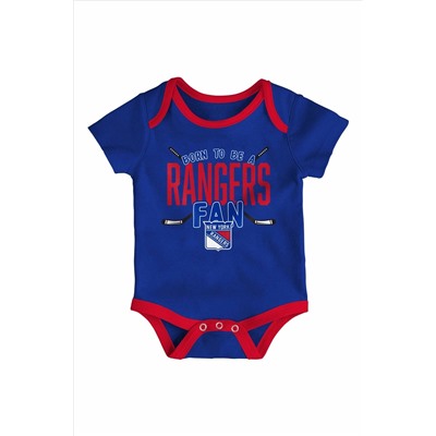 Fanatics Blue NHL New York Rangers 3 Piece Game Time Bodysuit