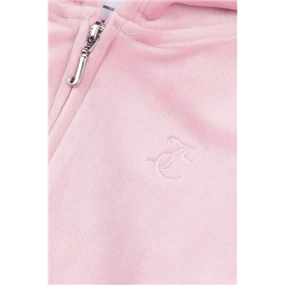 Juicy Couture Girls Pink Tonal Zip Through Hoodie