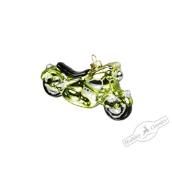 Мотоцикл зеленый (стекло) 11,5х6,5 см