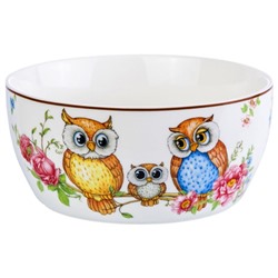 Салатник 14*14*6 см 600 мл "Совушки" NEW BONE CHINA