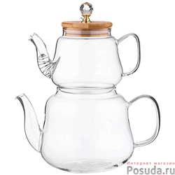 Набор чайников agness Kristall 630/1500 мл цвет:прозрачный арт. 889-149