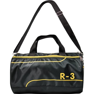 Спортивная сумка (42х22х24 см, нейлон, чёрно-жёлтая)