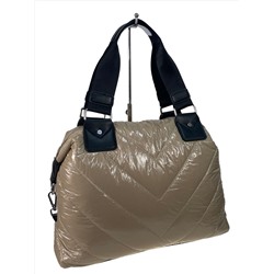 Cтильная женская сумка-шоппер из водооталкивающей ткани, цвет карамель