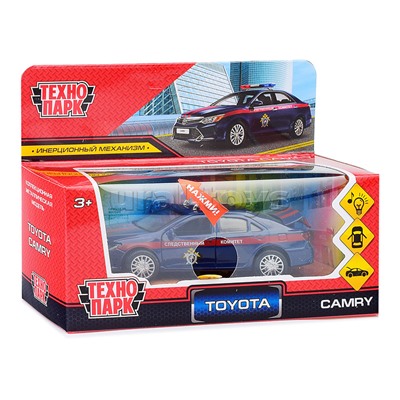 Машина металл Toyota Camry След. комитет 12 см, (свет-звук, двери, баг,) инерц, в коробке