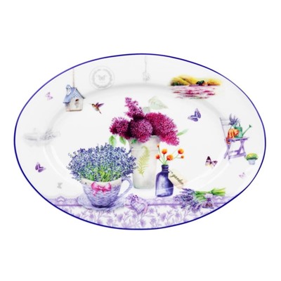 Блюдо овальное 29,5*21*2,5 см "Лаванда" NEW BONE CHINA