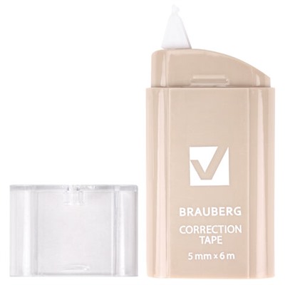 Корректирующая лента BRAUBERG COMPACT PASTEL, 5 мм х 6 м, корпус ассорти, блистер, 272495