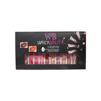 WARDA BEAUTY Набор матовых  блеск для губ, 12шт.