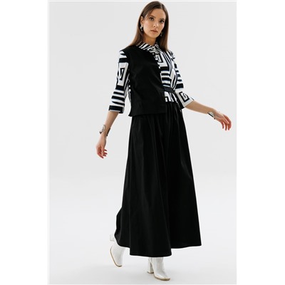 Платье NIKVA н719-1 чёрно-белый