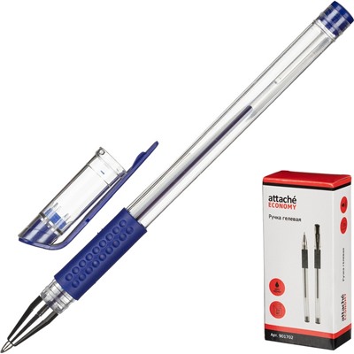 Ручка гелевая неавтомат. Attache Economy синий стерж., 0,5 мм,манж