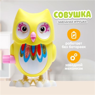 Игрушка заводная «Сова», цвета МИКС