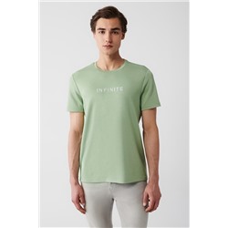 Зеленая футболка с круглым вырезом и принтом Soft Touch, стандартная посадка