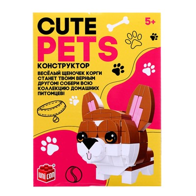 Конструктор Cute pets, Корги, 136 деталей