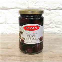 Оливки черные цельные Kalamata Iposea 290 гр (Италия)