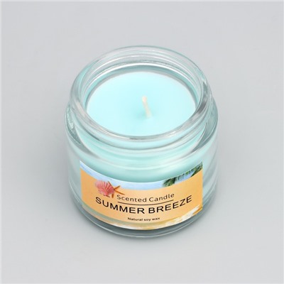 Свеча ароматическая "Scented Candle, Summer Breeze", Свежесть, 5*5см, 140 гр