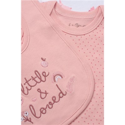 Rock-A-Bye Baby Boutique Pink Printed All in One Cotton 5-Piece Baby Gift Set