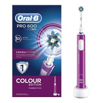 Электрическая зубная щетка Oral-B Pro 600 CrossAction Фиолетовая