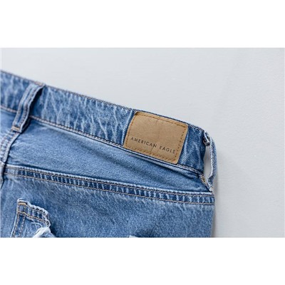 AEO American Eagl*e новые стильные синие хлопчатобумажные неэластичные джинсы с высокой талией