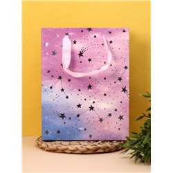 Пакет подарочный люкс (S) «Звездное небо», (18*23*10)