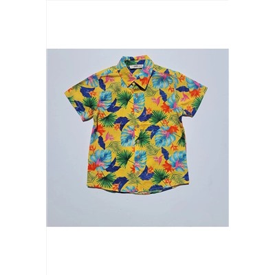 Тканая рубашка с цветочным узором для мальчика 23YGMKE1287