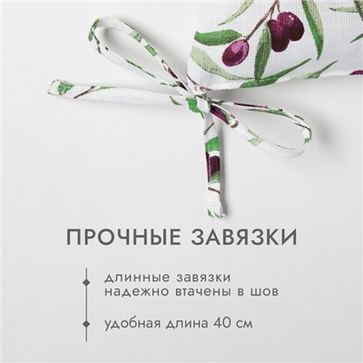 Подушка на стул Доляна Olives 42х42 см, 100% хл, рогожка 164 г/м2