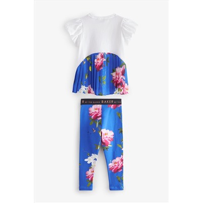 Baker by Ted Baker Blue Pleated T-Shirt And Leggings Set