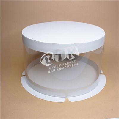 Упаковка для торта круглая ТУБУС белая 250х150 мм VTK