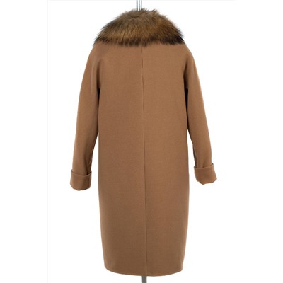 02-3188 Пальто женское утепленное Пальтовая ткань Кэмел