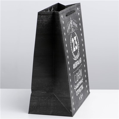 Пакет подарочный ламинированный вертикальный, упаковка, «Защитнику», ML 23 х 27 х 11,5 см