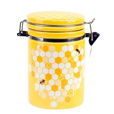 Банка для сыпучих продуктов (клипс) "Honey" 14,5*10*14,5см. v=630мл. (подарочная упаковка)