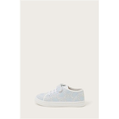 Monsoon Blue Heart Lace Trainers