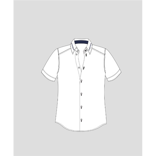 Сорочка с коротким рукавом, белый Белый / Мальчик Размер 128