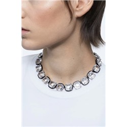 Collar con cristales Swarovski Harmonia - Blanco y negro