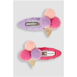 JoJo Maman Bébé 2-Pack Ice Cream Pom Pom Hair Clips