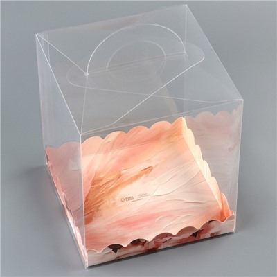 Коробка кондитерская, сундук, упаковка, «Цветов сияние», 16 х 16 х 18 см