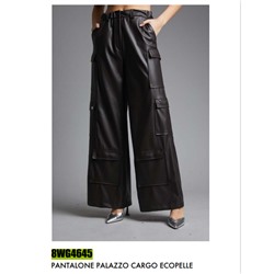 8WG4645 PANTALONE PALAZZO CARGO ECOPELLE