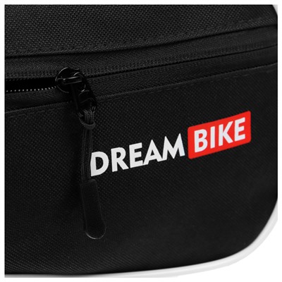 Велосумка Dream Bike под раму, 26х13.5х5, цвет чёрный/белый