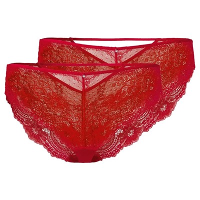 esmara® Damen Spitzen-Minislips, 2 Stück, leicht transparent