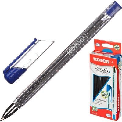 Ручка шариковая KORES К11 неавт M(1мм) треуг.корп, масл, син 2шт/уп блист