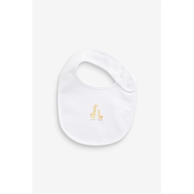 Noah's Ark Print White Regular Bibs 5 Pack