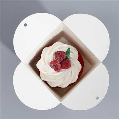 Коробка бонбоньерка, упаковка подарочная, «Цветы», 7.5 х 8 х 7.5 см
