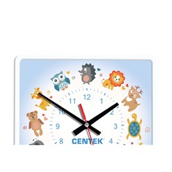 Часы настенные Centek СТ-7103 <Kids> (дети) 25х25 см, квадрат, шаговый ход, кварцевый механизм